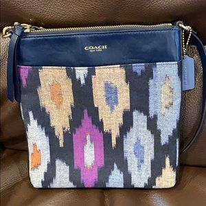 Coach fabric and leather trim crossbody.